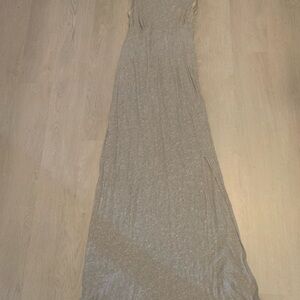 Free People Womens Sabrina Maxi Knit Dress Gray Speckled Sleeveless Cotton